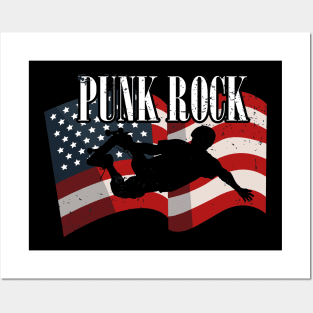 Skate patriotic design for punk concerts Posters and Art